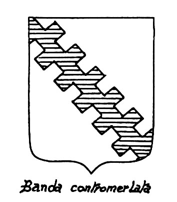 Bild des heraldischen Begriffs: Banda contromerlata